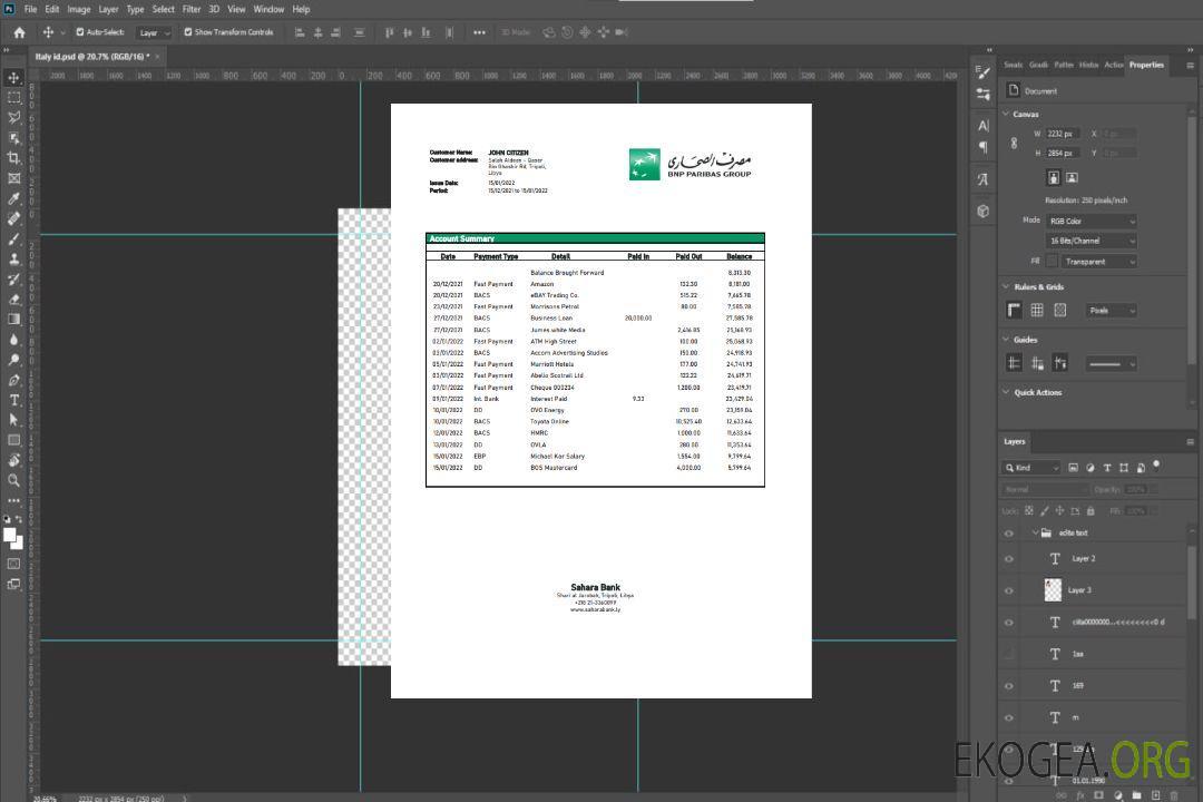 Modèle de relevé de la Libye Sahara Bank au format Word et PDF template Modèle de relevé de la Libye Sahara Bank au format Word et PDF template